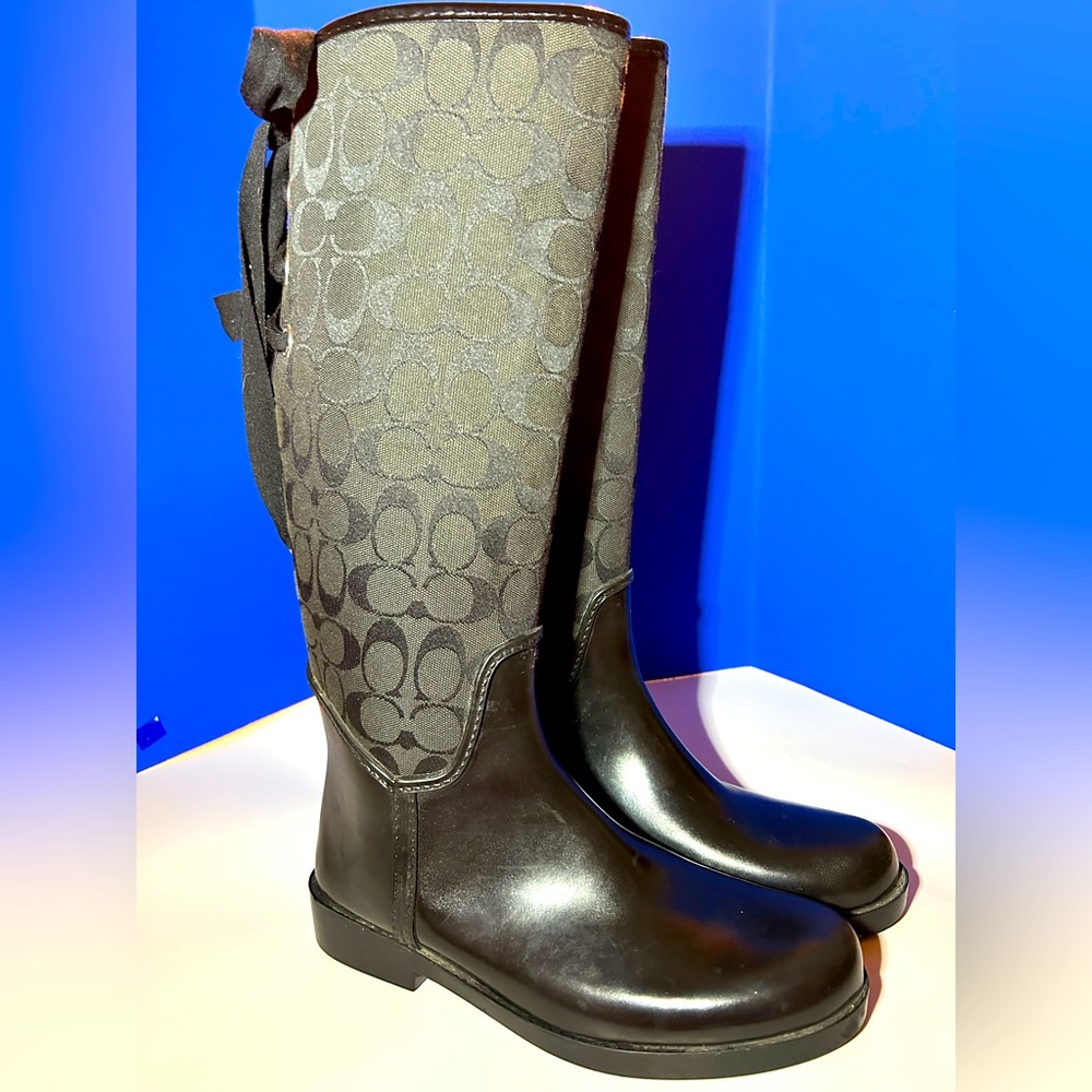 Coach black rainboots size 9B new without box